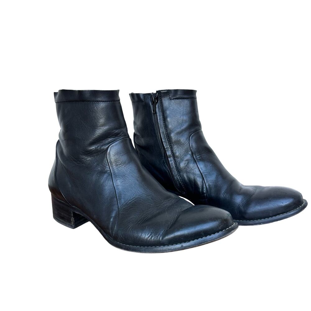 Paul Green Black Leather Ankle Boots - Women's Size 5.5 - Picture 5 of 9